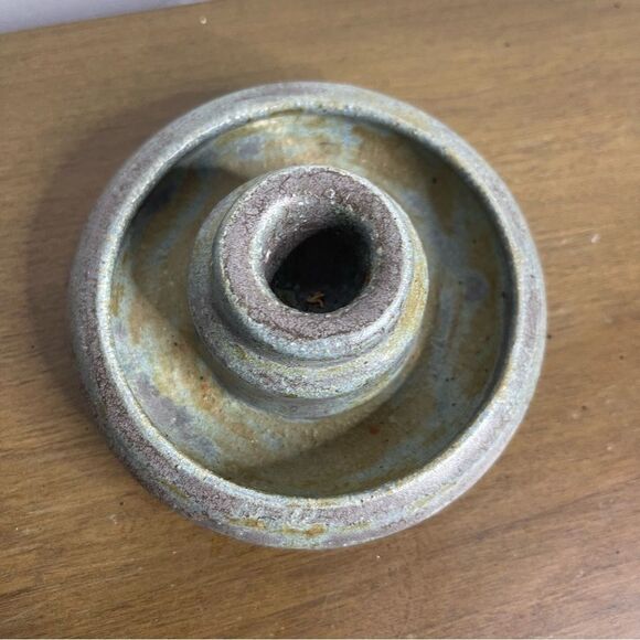 Handmade Studio Pottery Pillar Candle Holder Handmade One of a Kind - Picture 3 of 10